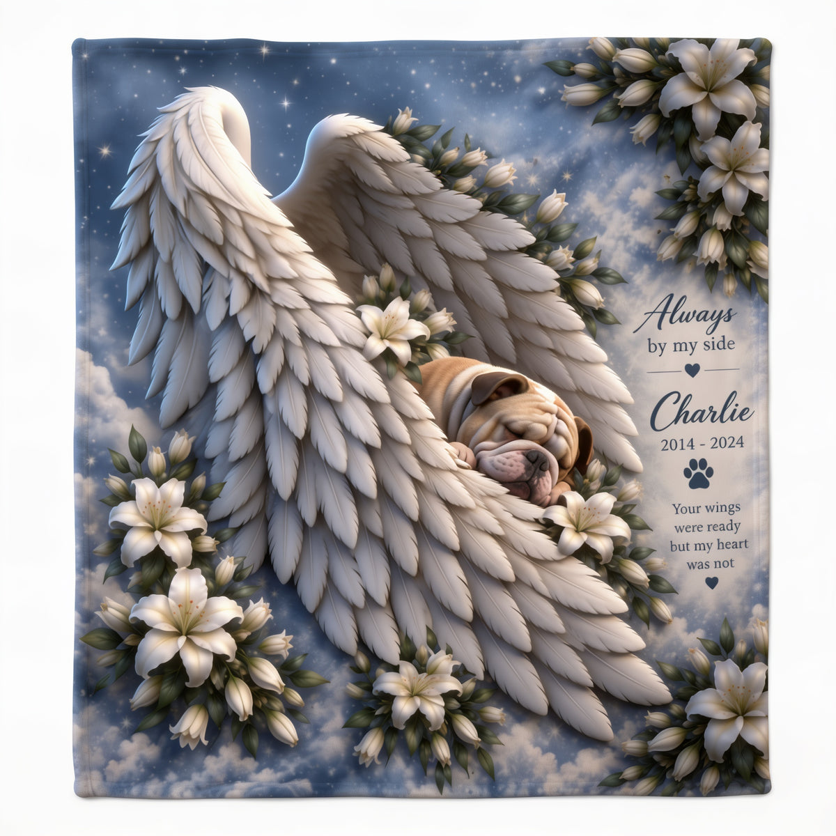 Personalized Bulldog Memorial Wearable Blanket Pet Loss Keepsake
