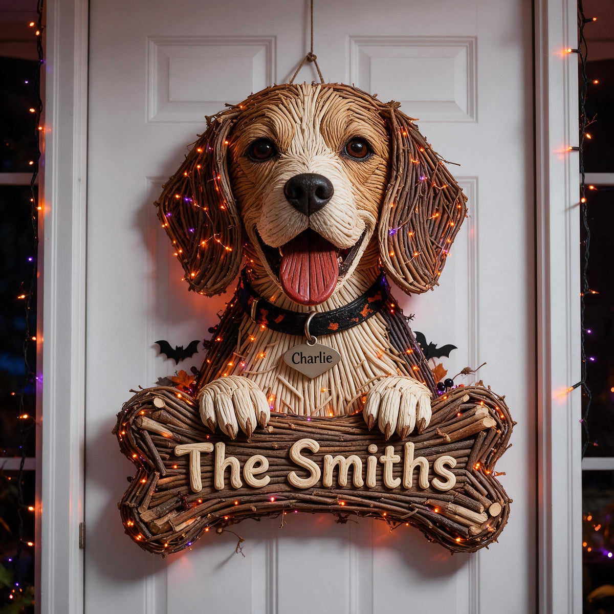 Personalized Halloween Tricolor Adult Beagle LED Light Acrylic Sign