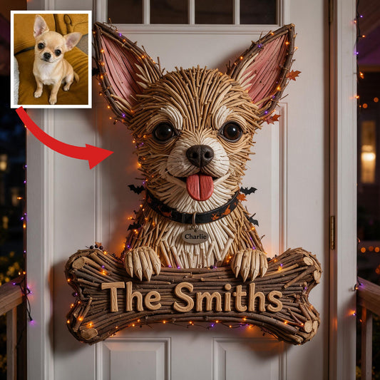 Personalized Halloween Fawn White Chihuahua Puppy LED Light Acrylic Sign
