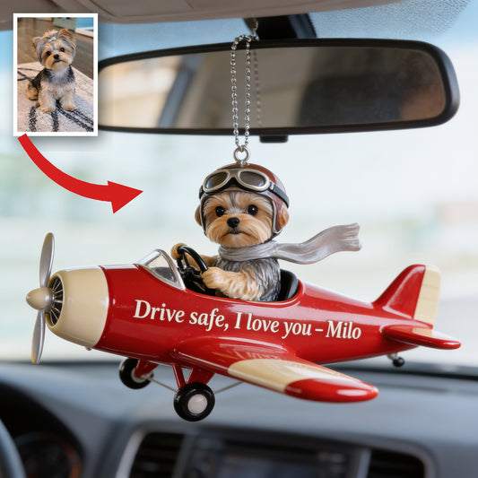 Custom Photo Yorkshire Terrier Car Ornament, Dog Lover Gift
