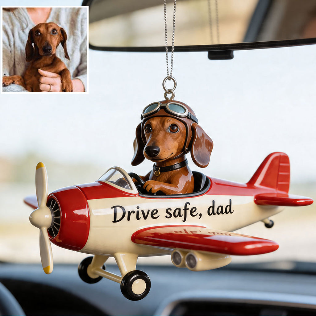 Custom Photo Tricolor Adult Beagle Car Ornament, Dog Lover Gift
