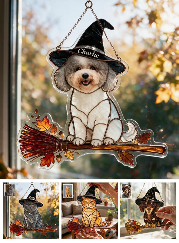 Personalized Halloween Curly Adult Poodle 3D Glass Suncatcher Pet Decor Gift
