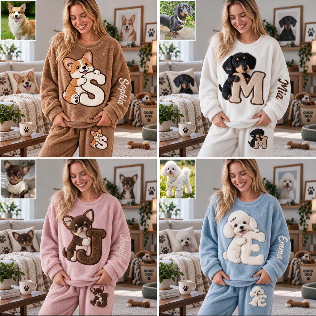 Personalized Tan White Adult Shiba Inu Fleece Lounge Set Cozy Loungewear Gift