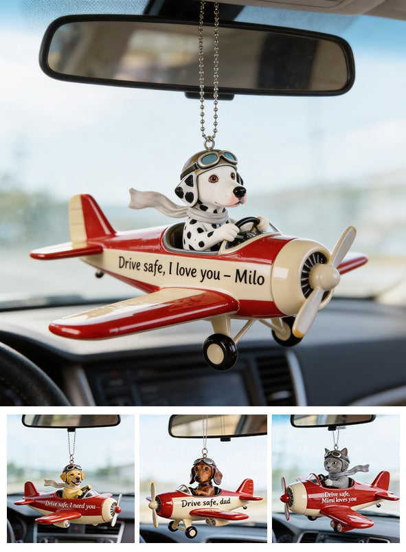 Custom Photo Black and White Spotted Dalmatian Car Ornament Dog Lover Gift