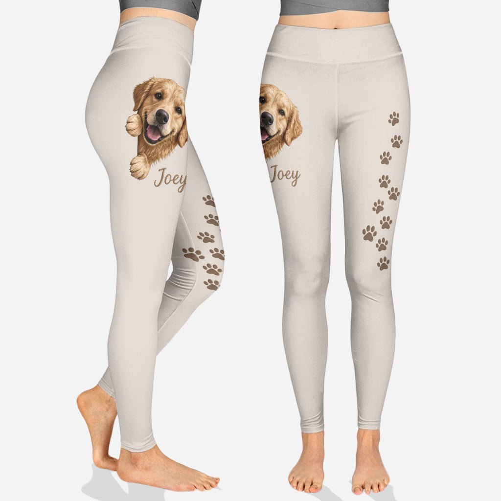 Personalized Adult Black and Tan Rottweiler Zip Hoodie & Leggings Set