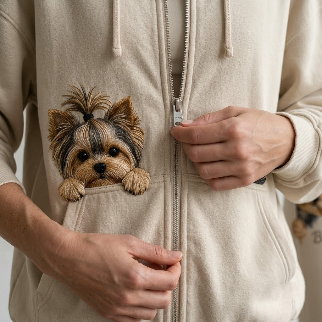 Personalized Black and Tan Dachshund Puppy Zip Hoodie & Leggings Set