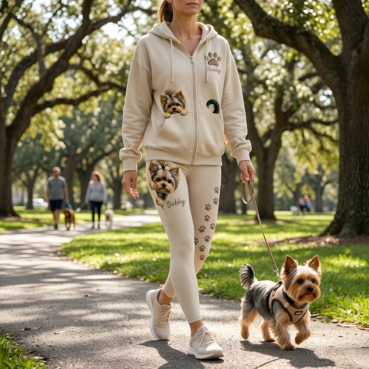 Personalized Siberian Husky Zip Hoodie & Leggings Loungewear Set