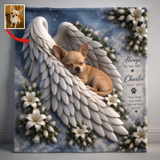 Personalized Pet Memorial Chihuahua Puppy Wearable Blanket Dog Loss Gift