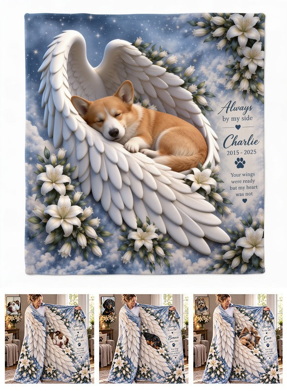 Personalized Tan & White Pembroke Welsh Corgi Memorial Wearable Blanket Pet Loss Gift