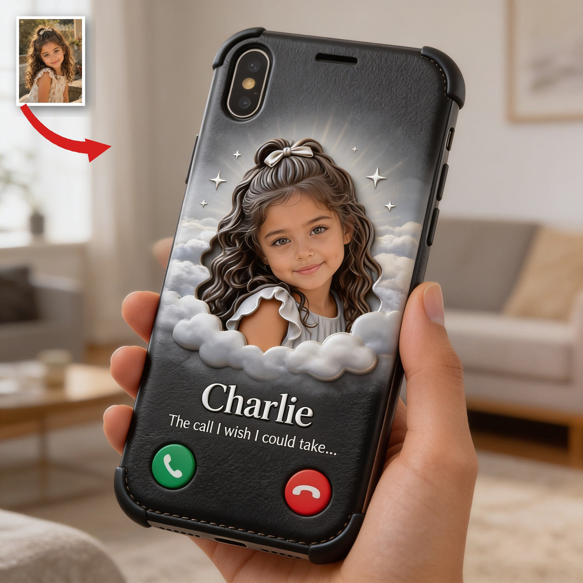 Personalized Latina Little Girl Memorial Leather Phone Case
