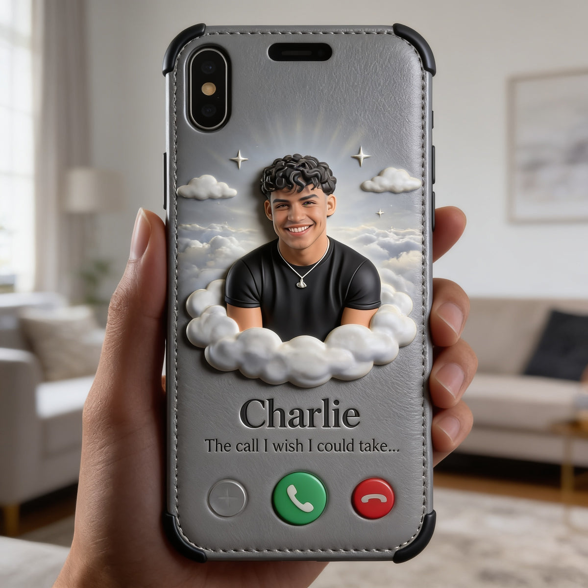 Personalized Latino Man Memorial Leather Phone Case Remembrance Gift
