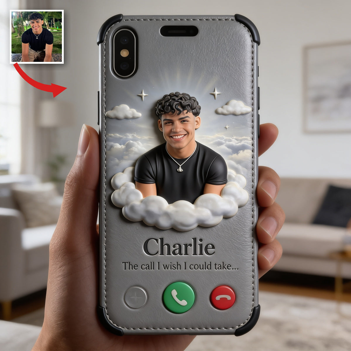 Personalized Latino Man Memorial Leather Phone Case Remembrance Gift