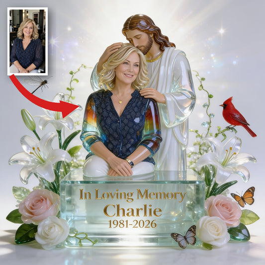 Personalized In Loving Memory Middle-Aged Woman Custom Acrylic Memorial Plaque, Remembrance Gift
