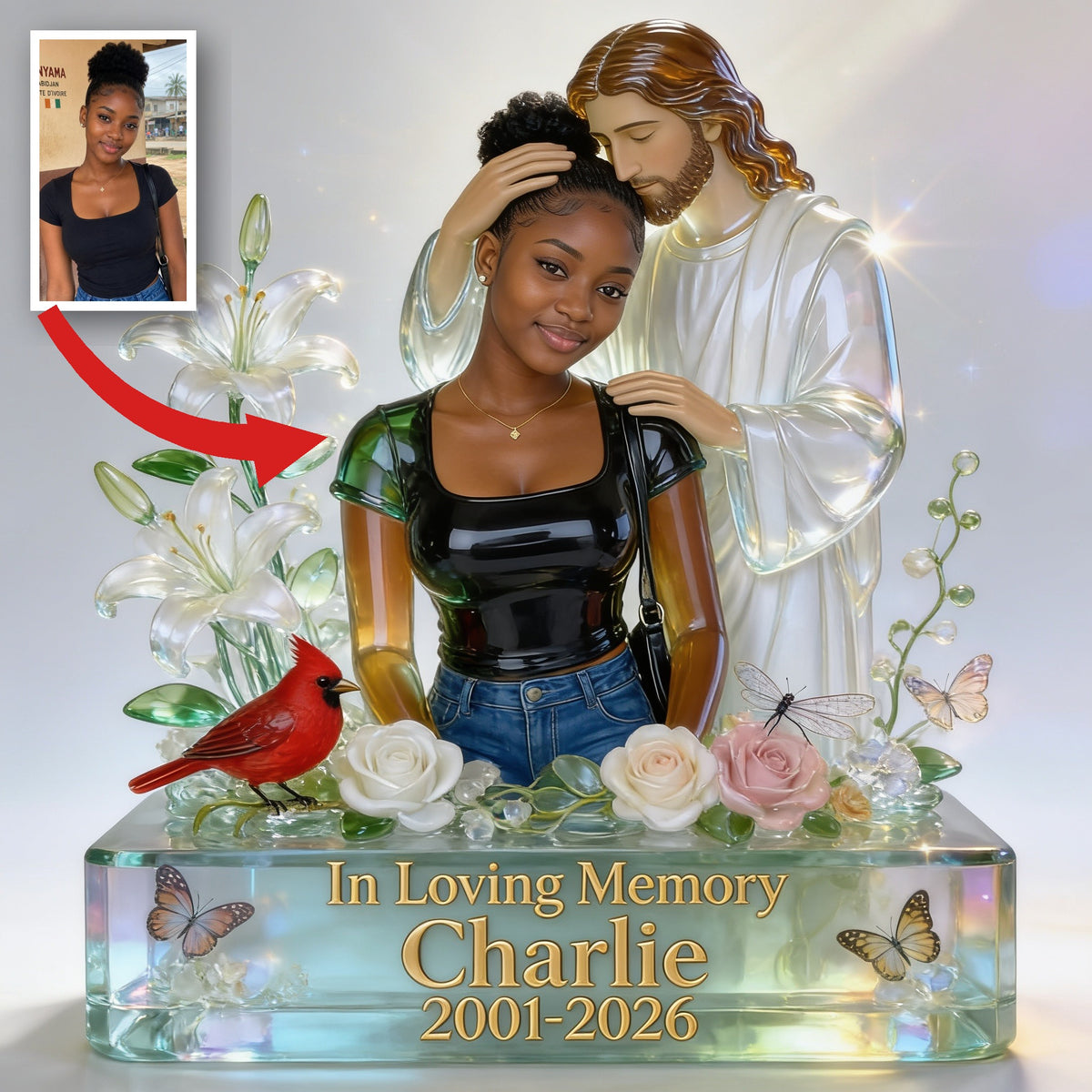 Personalized In Loving Memory Black Woman Custom Acrylic Plaque Memorial Gift