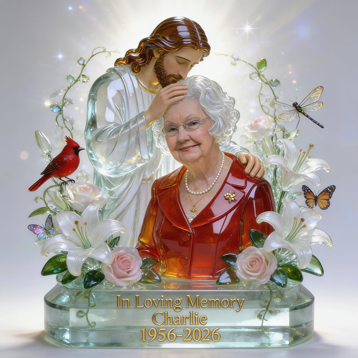 Personalized In Loving Memory Older Woman Grandma Custom Acrylic Plaque Memorial Gift