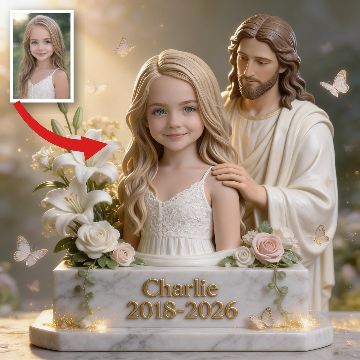 Personalized Memorial Little Girl Custom Shaped Acrylic Plaque Remembrance Gift