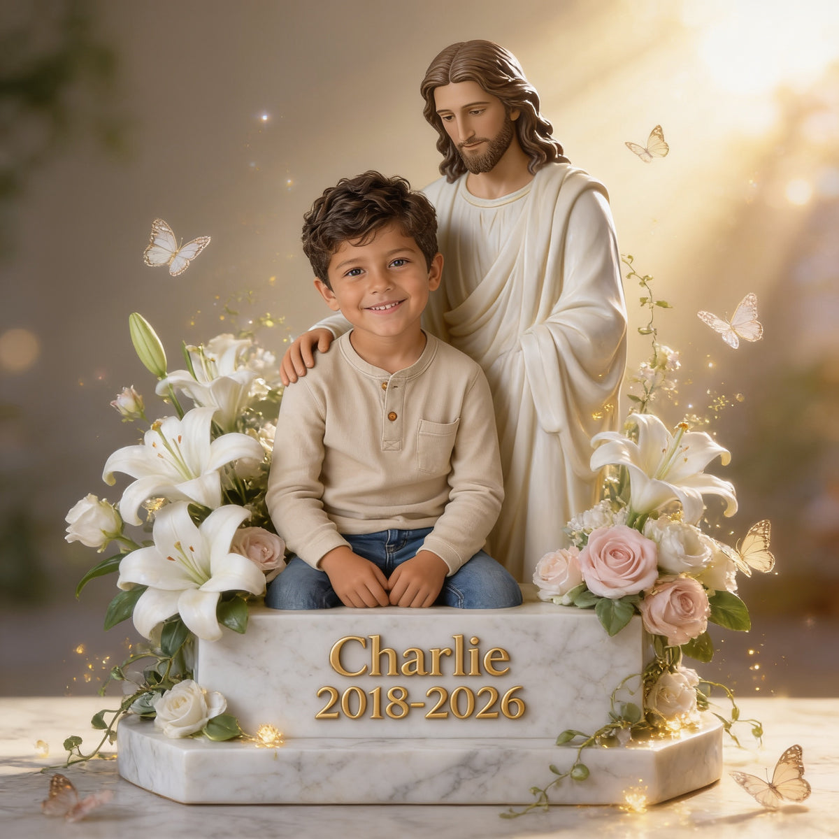 Personalized Memorial Latino Little Boy Custom Shaped Acrylic Plaque