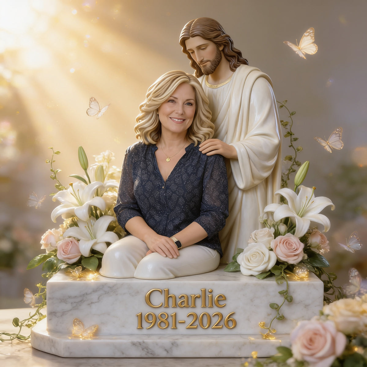 Personalized Memorial Middle-Aged Woman Custom Shaped Acrylic Plaque