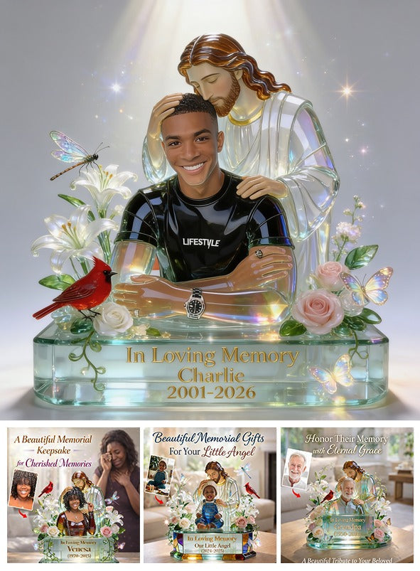 Personalized In Loving Memory Black Man Memorial Acrylic Plaque