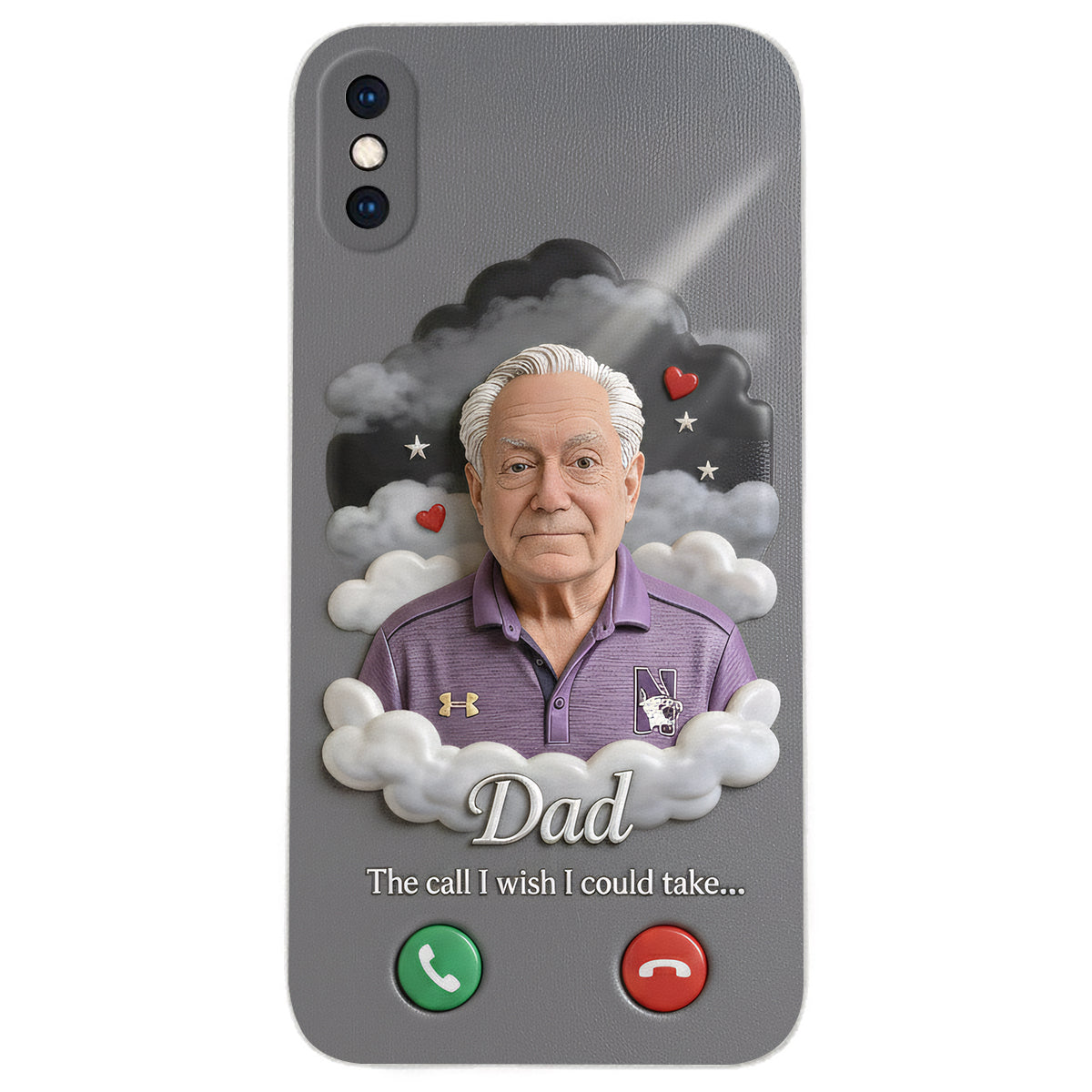Personalized Older Man Grandpa Memorial Leather Phone Case Sympathy Gift