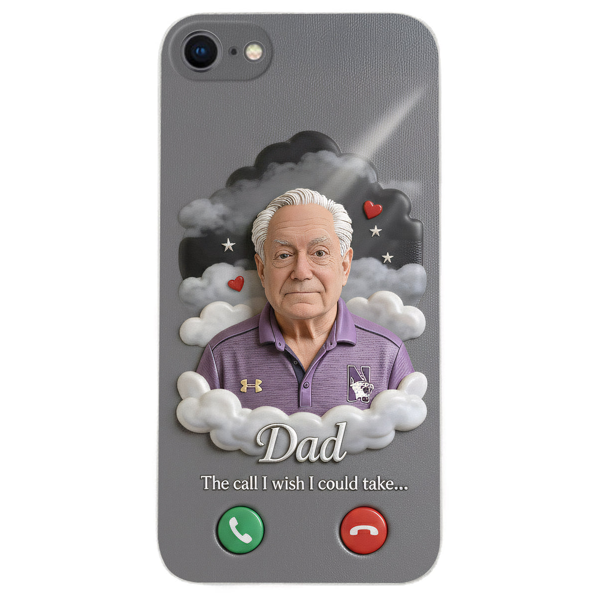 Personalized Older Man Grandpa Memorial Leather Phone Case Sympathy Gift
