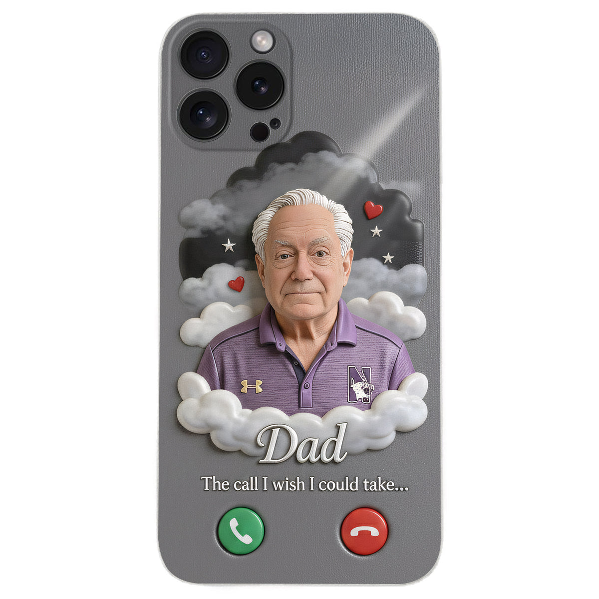 Personalized Black Man Memorial Leather Phone Case Remembrance Keepsake