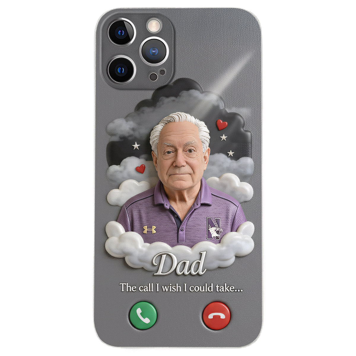 Personalized Middle-Aged Black Woman Memorial Leather Phone Case Remembrance Gift