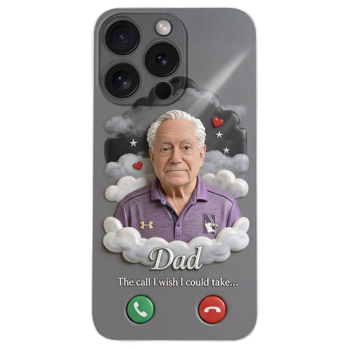Personalized Black Man Memorial Leather Phone Case Remembrance Keepsake