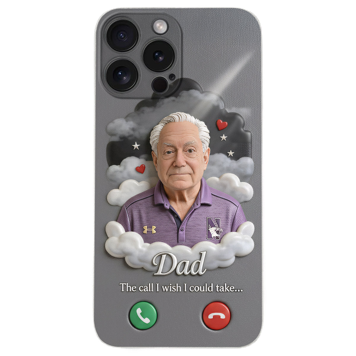 Personalized Black Little Boy Memorial Leather Phone Case Remembrance Gift