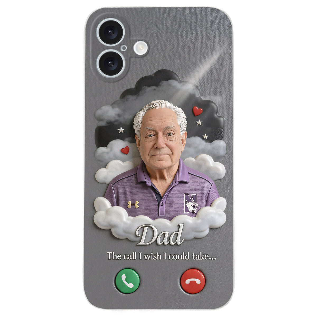 Personalized Older Man Grandpa Memorial Leather Phone Case Sympathy Gift