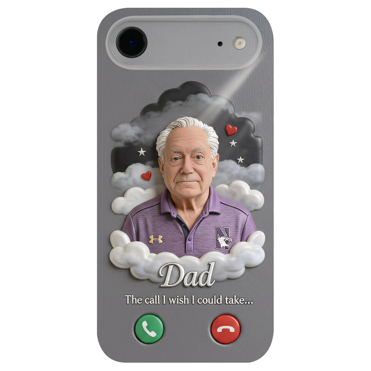 Personalized Black Man Memorial Leather Phone Case Remembrance Keepsake