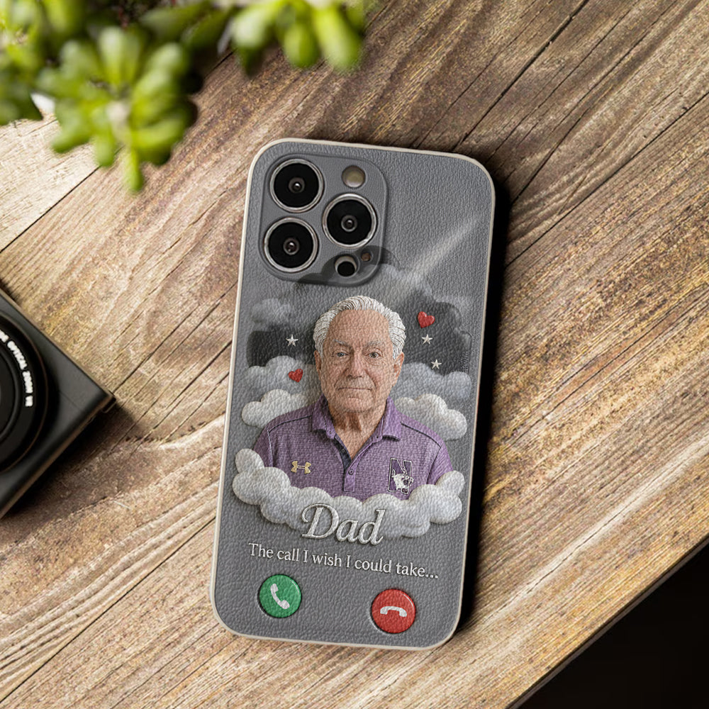 Personalized Black Little Boy Memorial Leather Phone Case Remembrance Gift