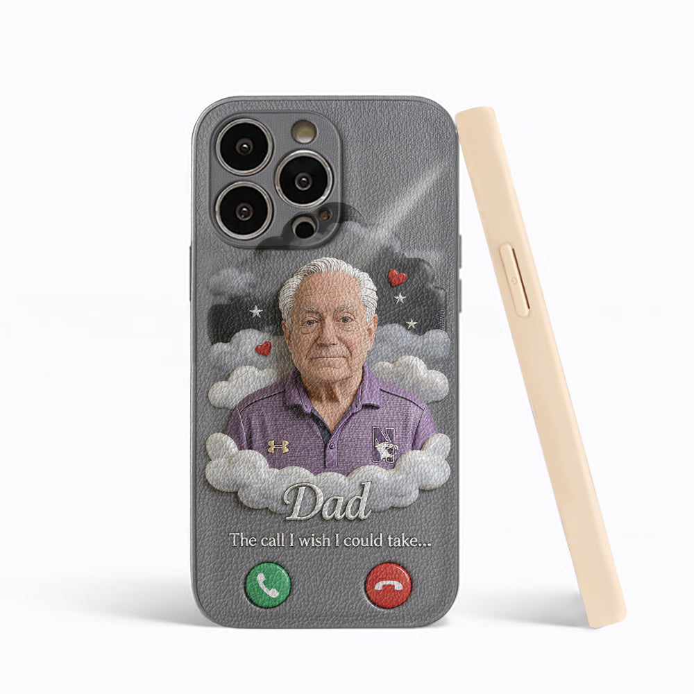 Personalized Middle-Aged Woman Memorial Leather Phone Case, Remembrance Gift for Mom Wife
