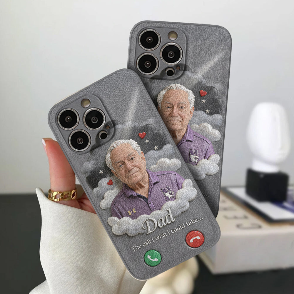 Personalized Middle-Aged Black Woman Memorial Leather Phone Case Remembrance Gift