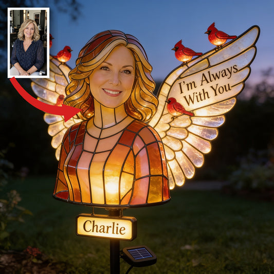 Personalized Middle-Aged Woman Memorial Garden Solar Light Sympathy Keepsake