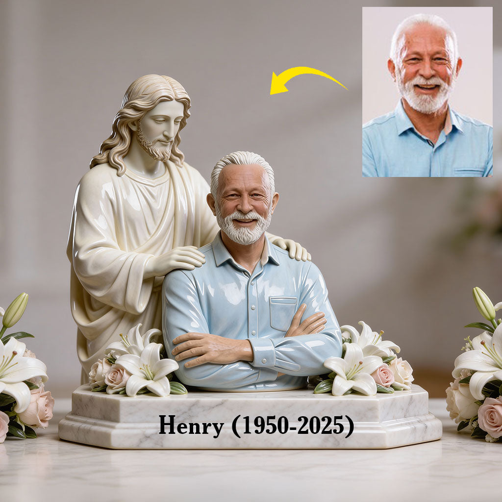 Personalized Memorial Middle-Aged Black Man Custom Shaped Acrylic Plaque Bereavement Gift