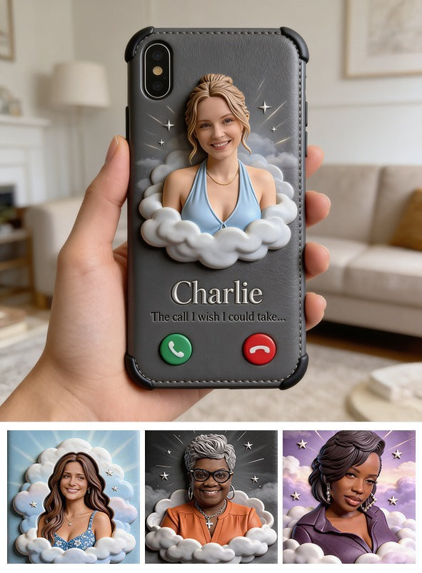 Personalized Memorial Woman Leather Phone Case Remembrance Gift