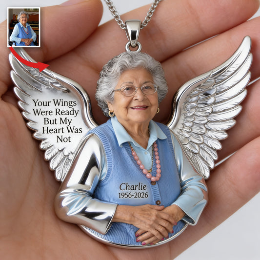 Personalized Older Latina Woman Grandma Memorial Pendant Necklace