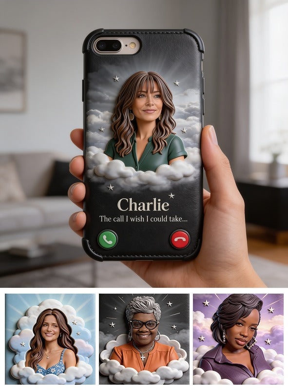 Personalized Middle-Aged Latina Woman Memorial Leather Phone Case Mom Wife Remembrance Gift