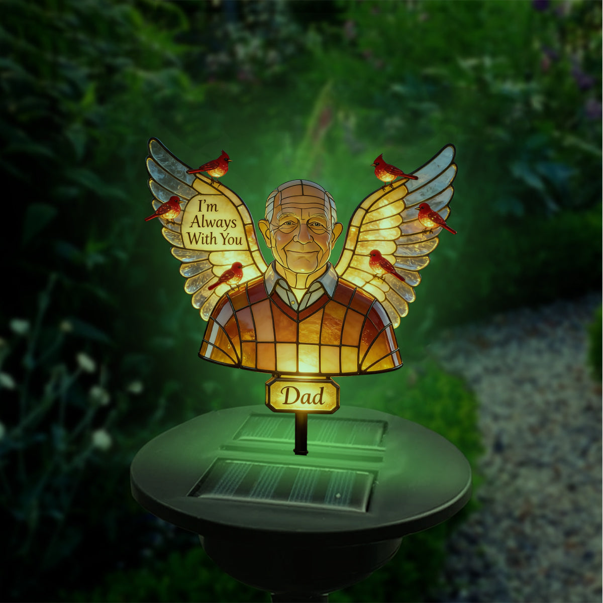 Personalized Black Little Girl Memorial Solar Garden Light Sympathy Keepsake
