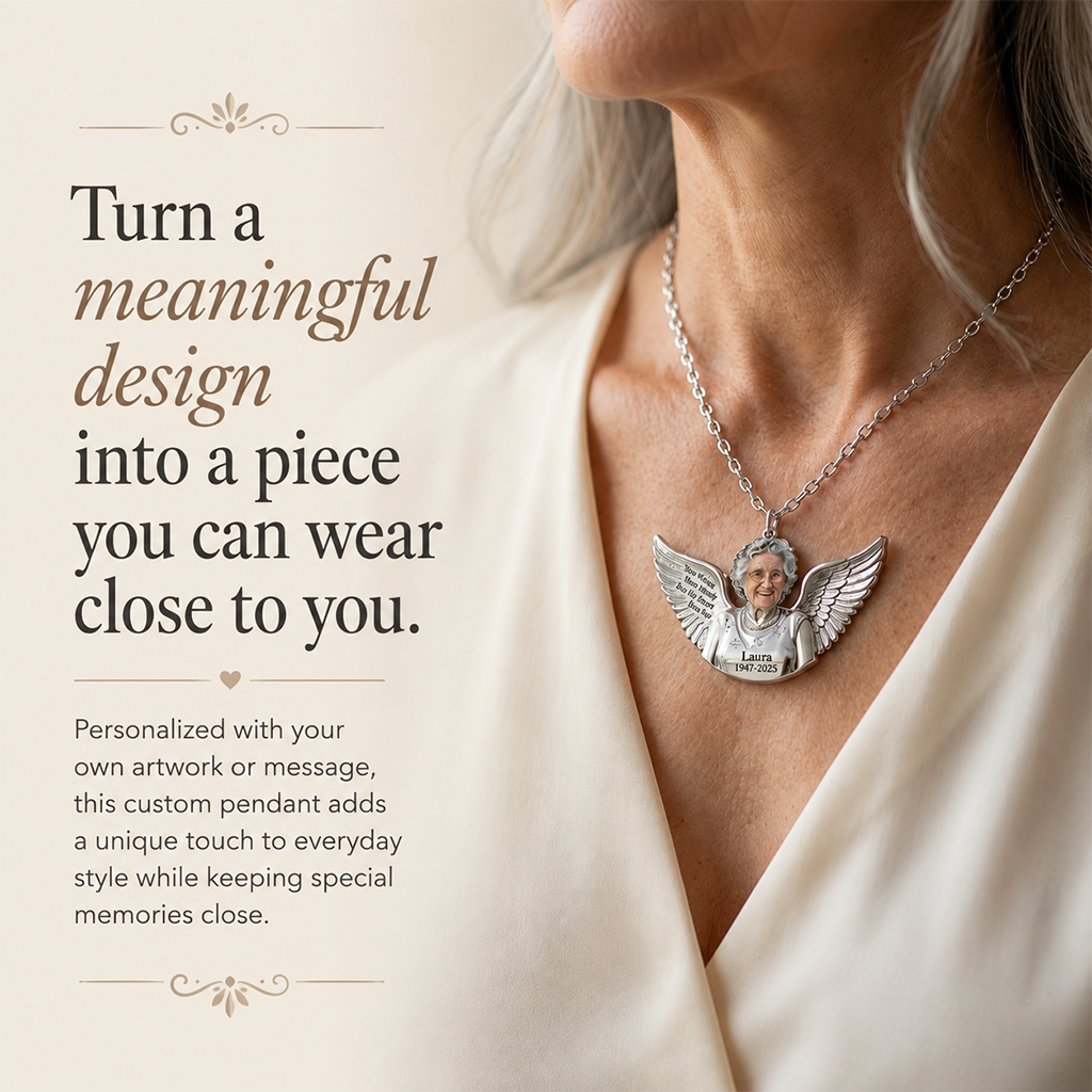 Personalized Older Latina Woman Grandma Memorial Pendant Necklace