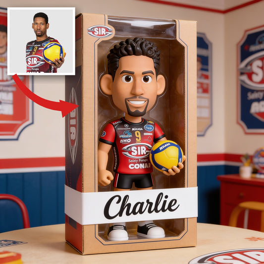 Personalized Black Man Volleyball Player Custom Shaped Acrylic Plaque Sports Gift