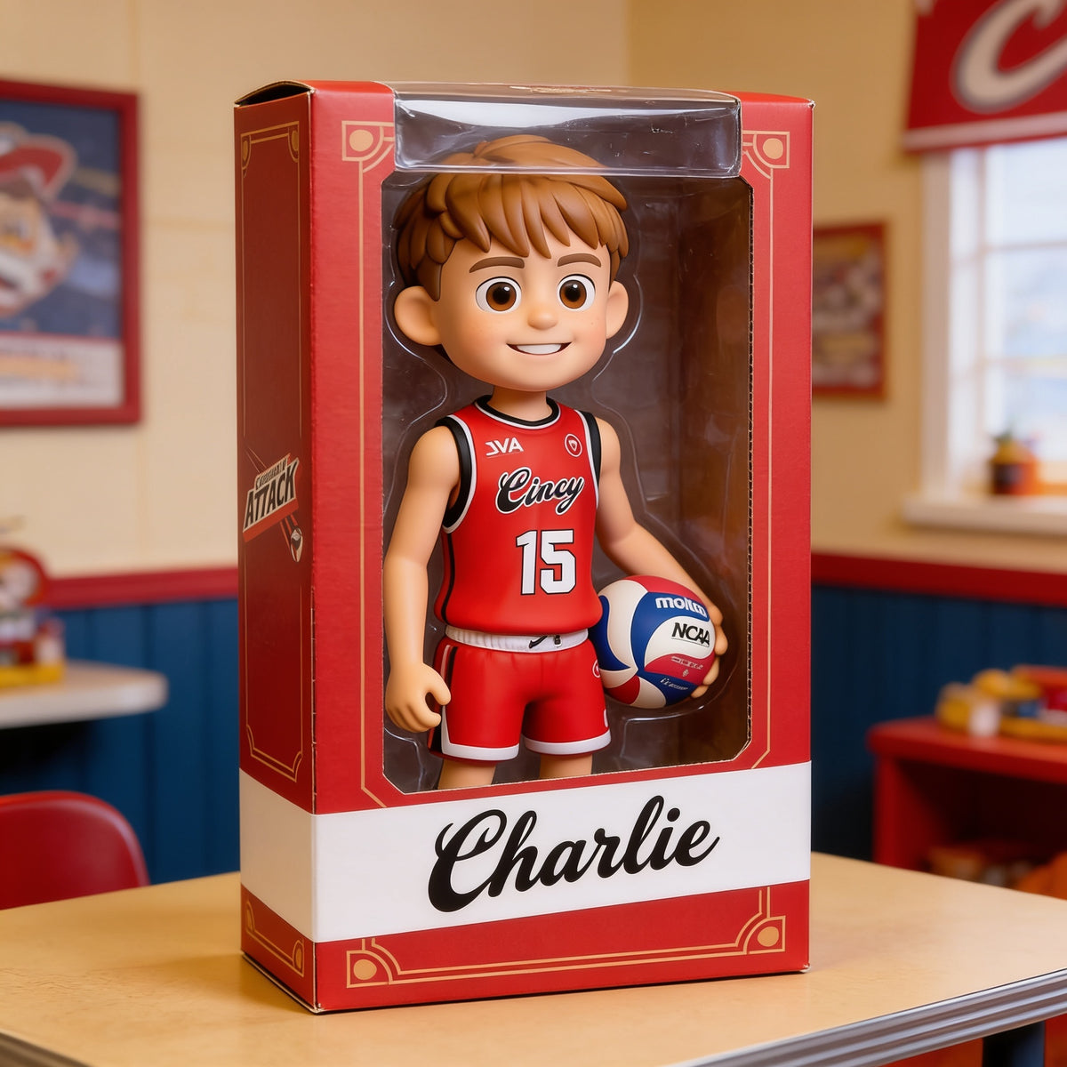 Personalized Male Youth Volleyball Player Custom Shaped Acrylic Plaque Sports Gift