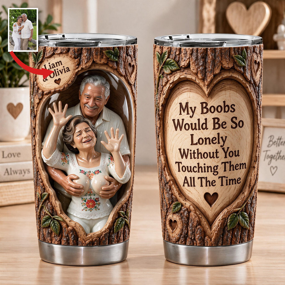 Custom Photo Older Latino Couple Funny Spicy Couple Tumbler
