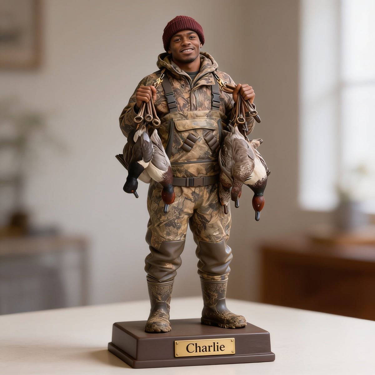 Personalized Black Duck Hunter Custom Shaped Acrylic Plaque Hunting Gift