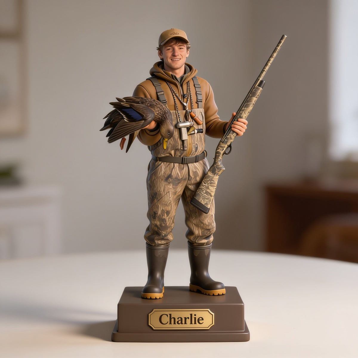 Personalized Duck Hunter Custom Shaped Acrylic Plaque Hunting Gift
