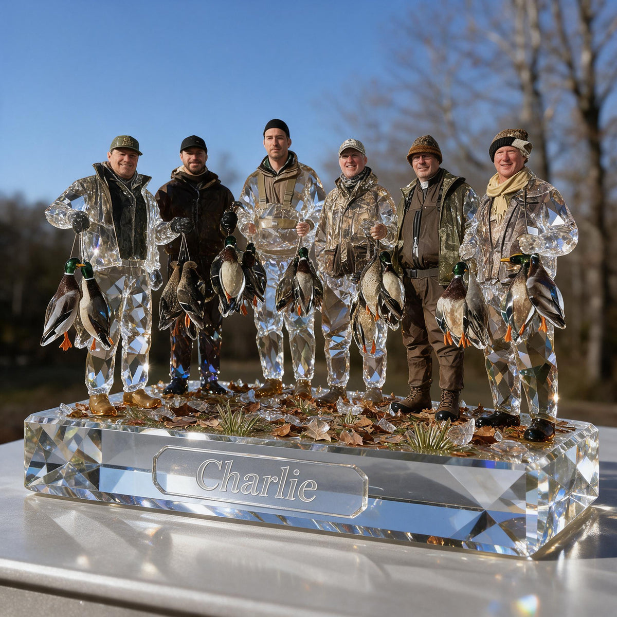 Personalized Duck Hunting Group Custom Shaped Acrylic Plaque Hunting Gift