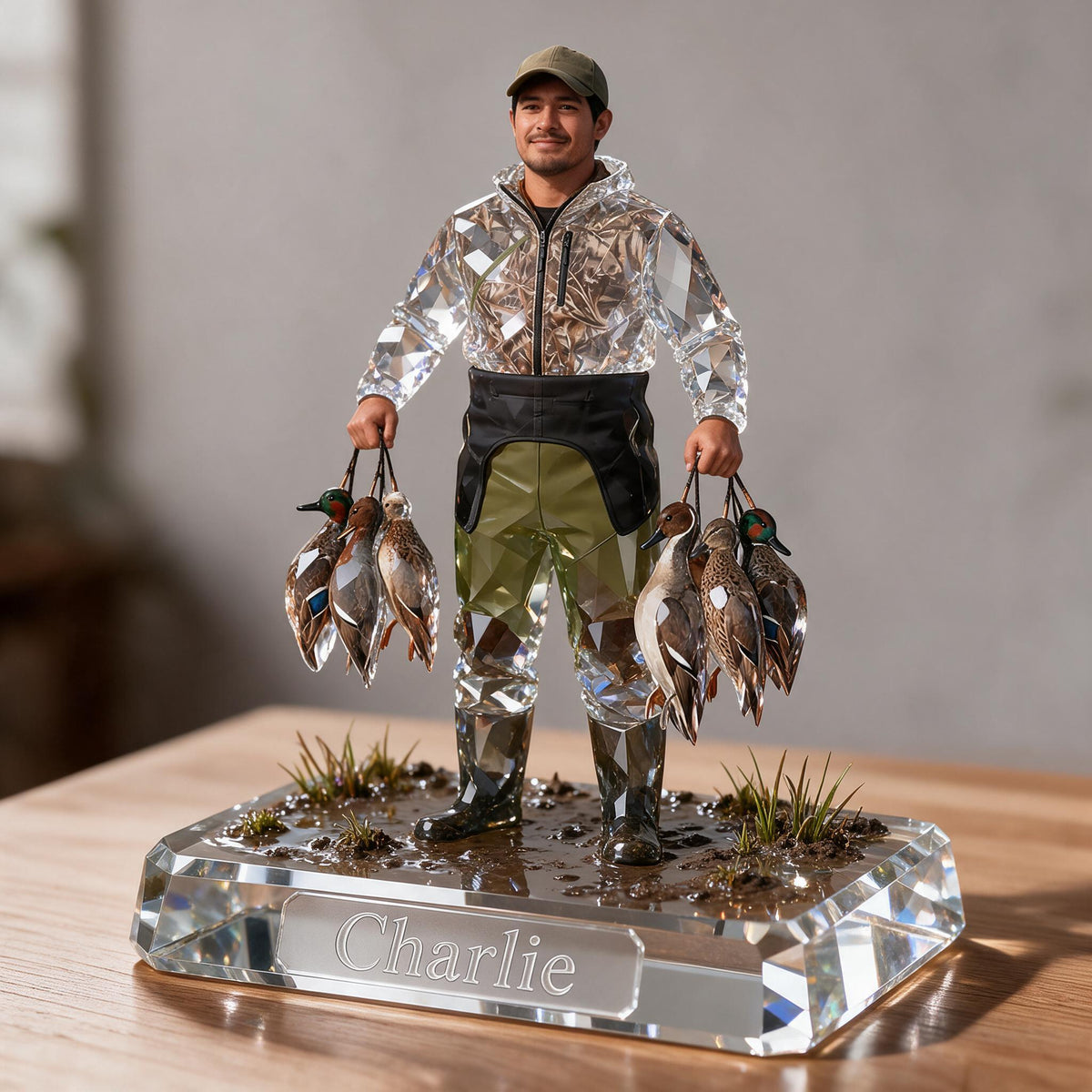 Personalized Latino Duck Hunter Custom Shaped Acrylic Plaque Hunting Gift
