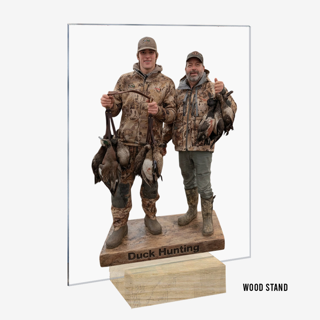 Personalized Middle-Aged Latino Duck Hunter Custom Shaped Acrylic Plaque Hunting Gift