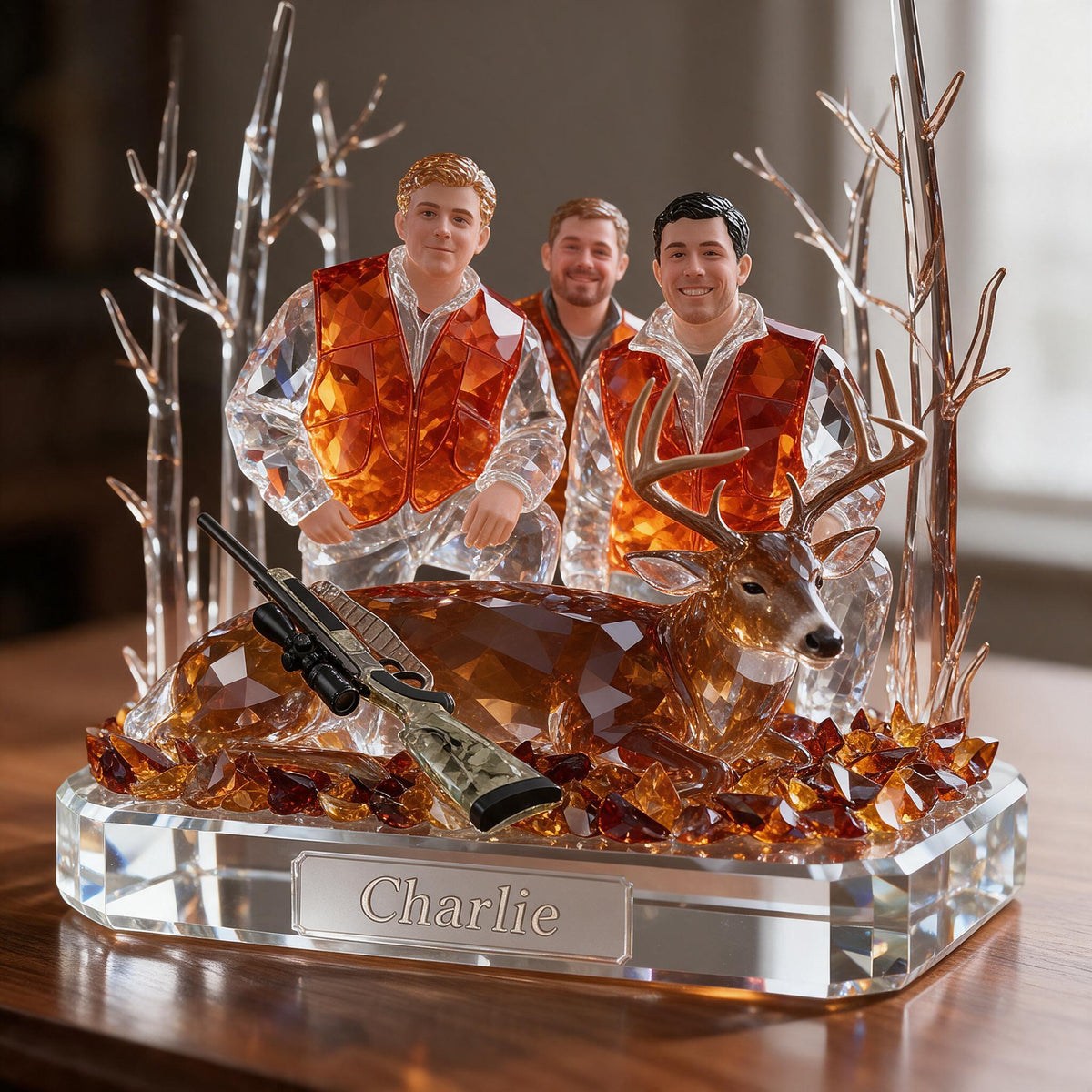 Personalized Hunting Group with Deer Custom Shaped Acrylic Plaque Hunting Gift